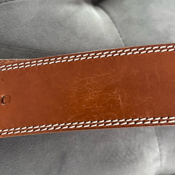 Vintage DKNY Genuine Leather Made in Italy Cognac Belt Sz Med - Picture 9 of 10